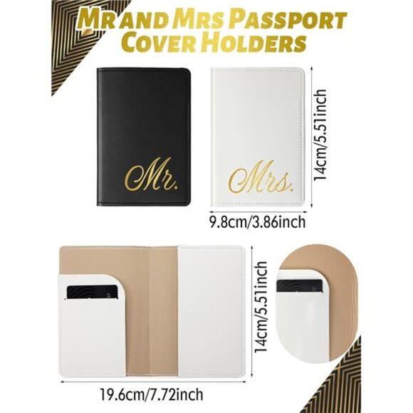 Mr & Mrs Travel Gift Set – Matching Hats, Passport Covers & Luggage Tags - Picture 5 of 7